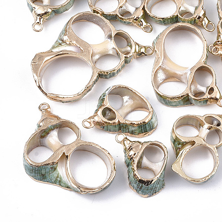 Electroplate Spiral Shell Pendants LS-SSHEL-S262-13-1
