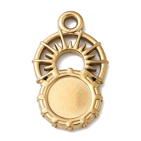 Sun 304 Stainless Steel Pendant Cabochon Setting STAS-P454-12G-1