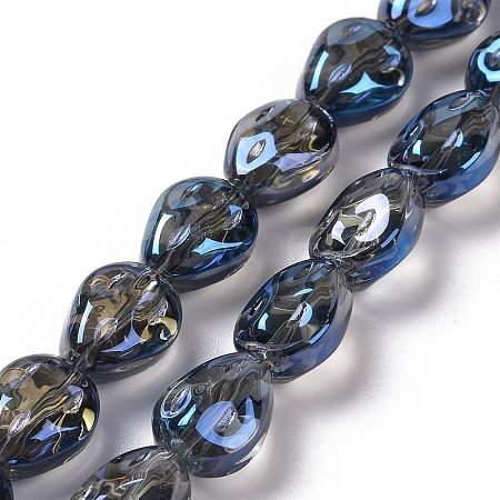 Transparent Electroplate Glass Beads Strands GLAA-C025-02M-1