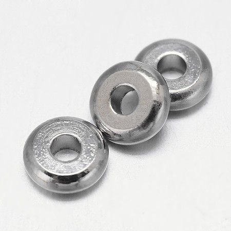 Flat Round Brass Spacer Beads KK-L106A-01P-1