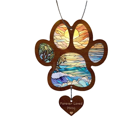 Wood and Acrylic Pendants Decorations PW-WG0B123-01-1