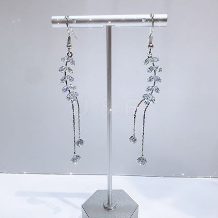 Exaggerated Clear Cubic Zirconia Tassel Dangle Earrings RO8227-5-1