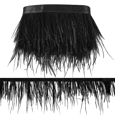 AHADERMAKER 2 Yards Fashion Ostrich Feather Cloth Strand Costume Accessories FIND-GA0003-68B-1