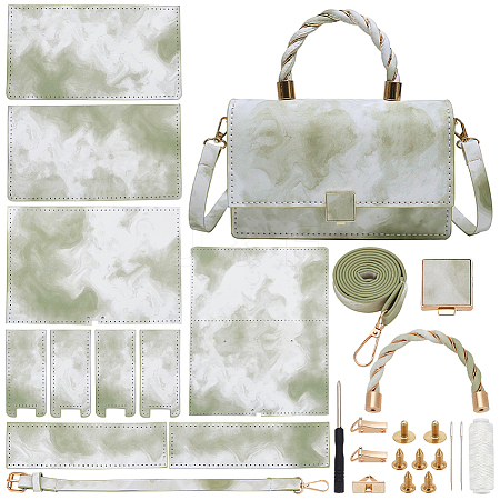 DIY Imitation Leather Sew on Women's Marble Pattern Handbag Making Kits DIY-WH0320-18C-1