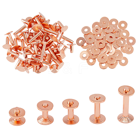 60Sets 5 Styles Brass Rivets KK-DC0005-04-1
