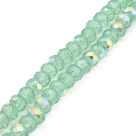 Baking Painted Transparent Glass Beads Strands DGLA-A034-J8mm-B10-1