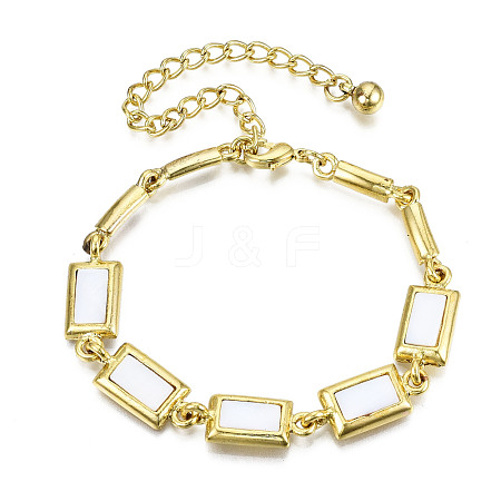 Electroplated Alloy Link Bracelets BJEW-T012-004-RS-1