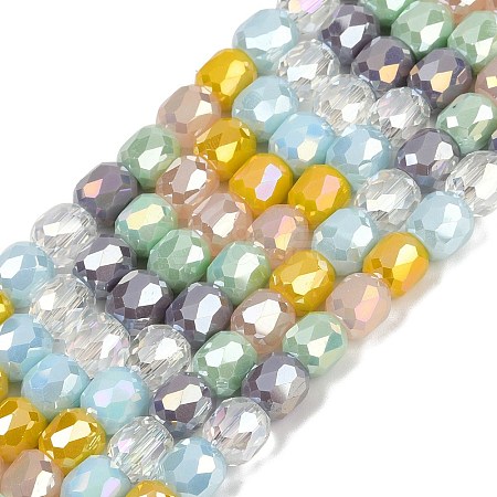Electroplate Opaque Glass Beads Strands EGLA-G039-03A-01-1