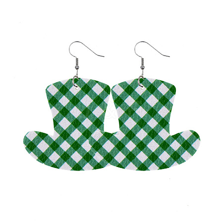 Saint Patrick's Day Imitation Leather Dangle Earrings FS-WG4E1C6-14-1