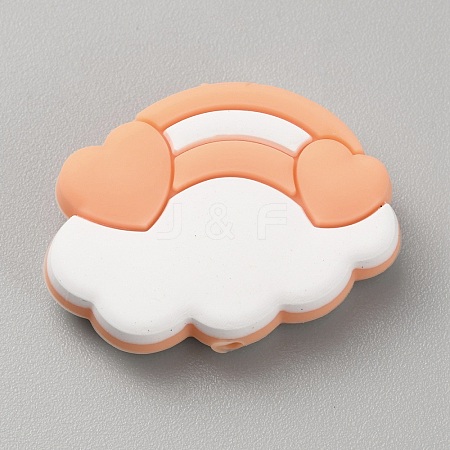 Cloud & Rainbow Food Grade Eco-Friendly Silicone Beads SIL-WH0014-33H-1