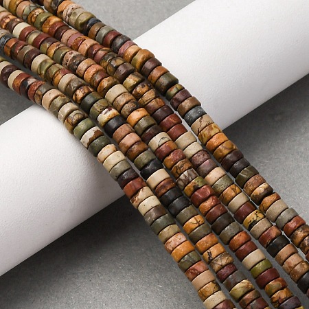 Natural Picasso Jasper/Polychrome Jasper Beads Strands G-L624-I15-2x4mm-1