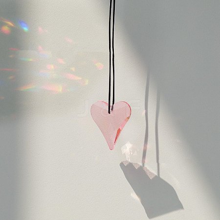 Glass Heart Suncatcher Hanging Ornaments PW-WGA6B84-02-1