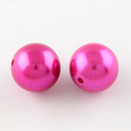 Round ABS Plastic Imitation Pearl Beads OACR-R053-14-1