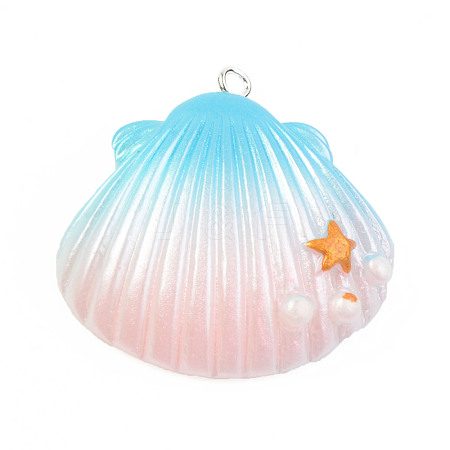 Opaque Resin Pendants X-RESI-S356-059B-05-1