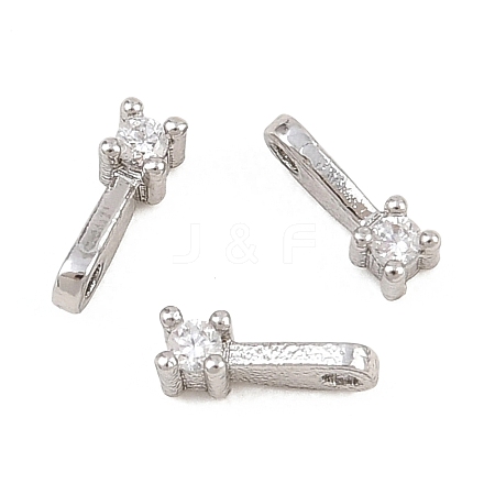 Brass Micro Pave Cubic Zirconia Charms KK-H538-19A-P-1