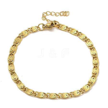 Ion Plating(IP)  304 Stainless Steel Lumachina Chain Bracelets BJEW-C079-01B-G-1