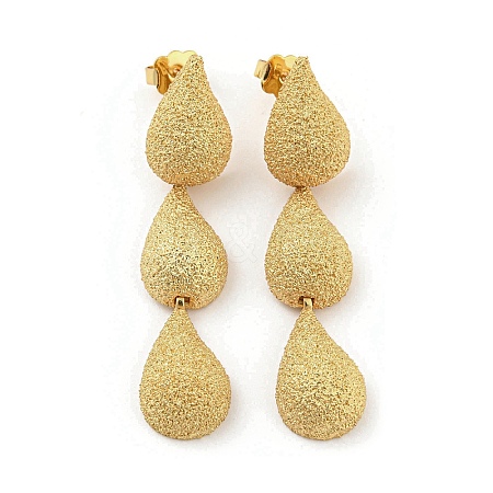 Rack Plating Brass Teardrop Dangle Stud Earrings EJEW-K263-19G-1