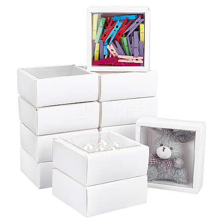 Foldable Square Paper Storage Gift Boxes CON-WH0110-42C-02-1