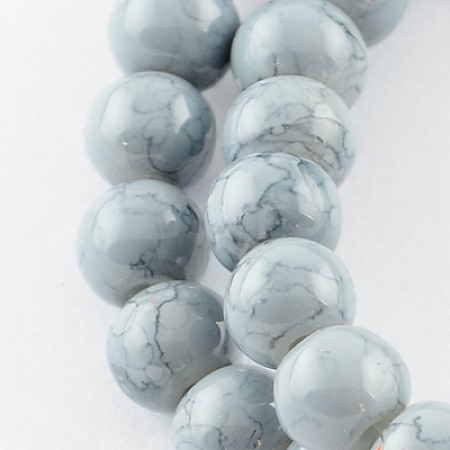 Spray Painted Glass Beads Strands X-GLAD-S075-6mm-72-1