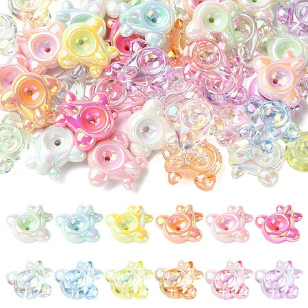 20Pcs 2 Styles Luminous UV Plating Opaque Acrylic Beads MACR-YW0004-73-1