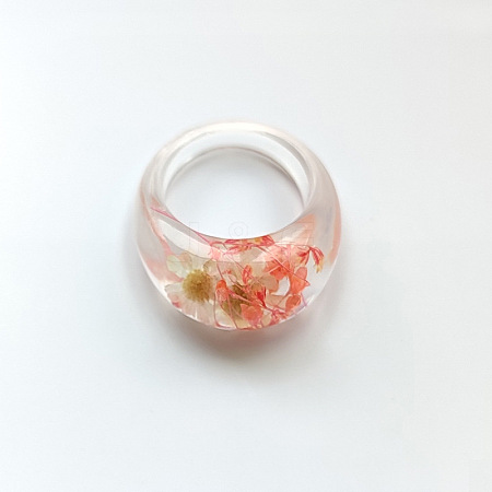 Resin Dried Flower Finger Rings for Women FS-WGEA7C0-02-1