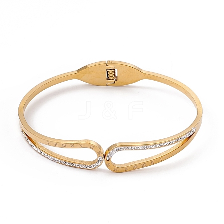 PVD Vacuum Plating 201 Stainless Steel Bangles BJEW-F439-04G-1