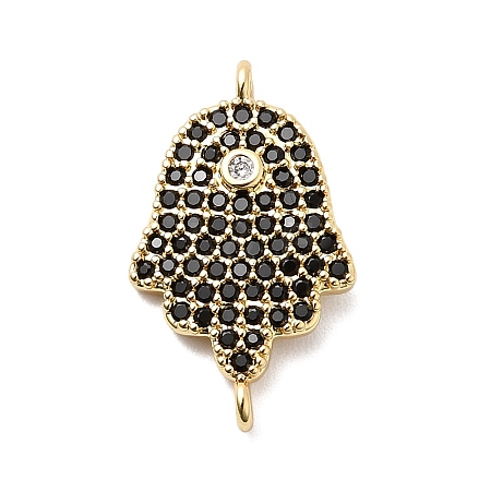 Religion Brass Micro Pave Cubic Zirconia Connector Charms KK-H529-01A-G03-1