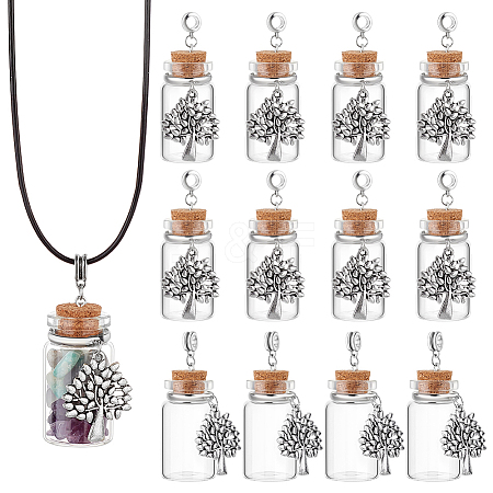 AHADERMAKER 20Pcs Alloy Glass Bottle European Dangle Charms PALLOY-GA0001-14-1