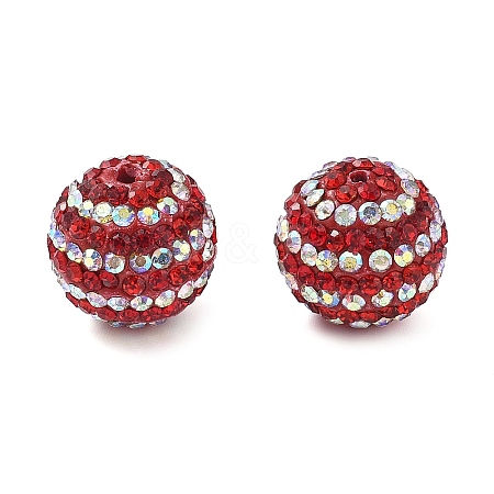 Stripe Pattern Polymer Clay Rhinestone Beads CLAY-NH0001-01H-1