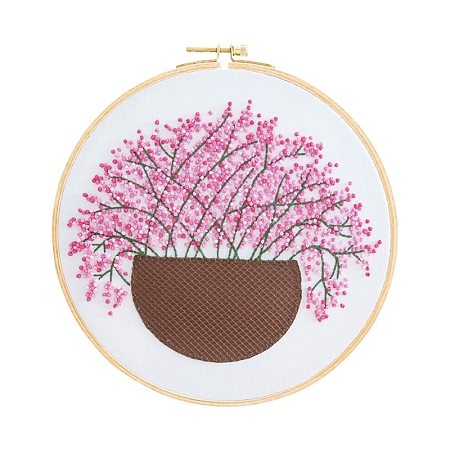 Gypsophila Pattern DIY Embroidery Kit DIY-P077-050-1