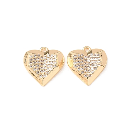 Valentine's Day Brass Micro Pave Clear Cubic Zirconia Charms KK-A304-24I-G-1