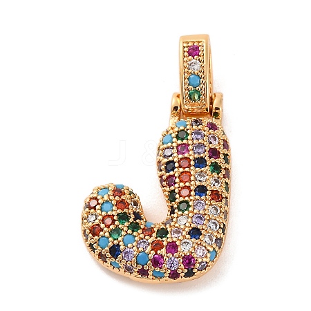 Brass Micro Pave Cubic Zirconia Pendants KK-C076-29J-G02-1