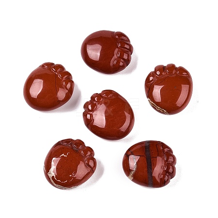 Natural Red Jasper Footprint Figurines DJEW-N003-02F-1