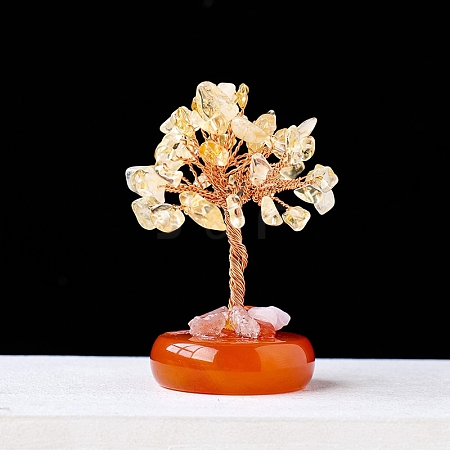 Natural Citrine Chips Tree Decorations PW-WG37911-01-1