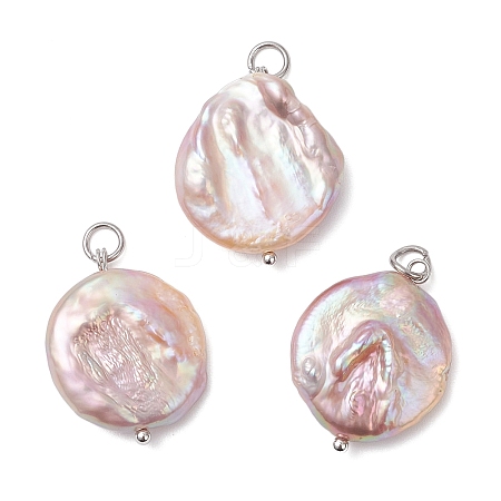 Natural Baroque Pearl Keshi Pearl Pendants PALLOY-JF04629-02-1