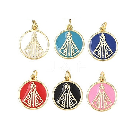 Brass Enamel Pendants KK-L251-02G-G-1