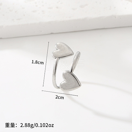 Adjustable 201 Stainless Steel Cuff Open Rings WG1A63A-03-1