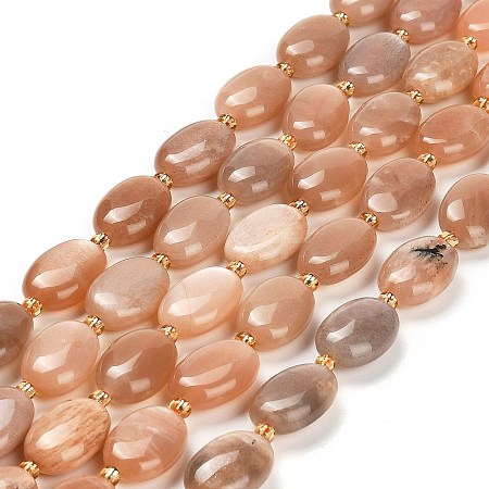 Natural Peach Moonstone Beads Strands G-H005-A04-02-1