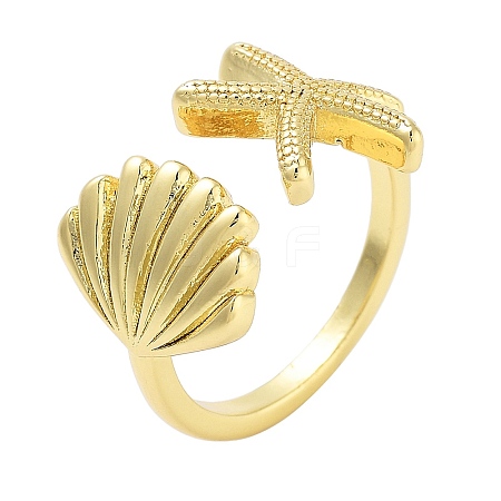 Brass Open Cuff Rings for Women LS-RJEW-Z072-02G-04-1