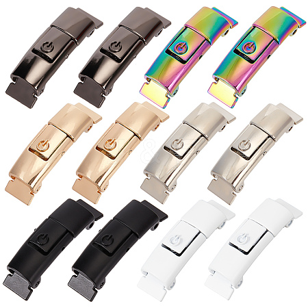 CRASPIRE 12 Pairs 6 Colors Zinc Alloy One-click Hook Buckle for Canvas Sports Shoes FIND-CP0001-40-1