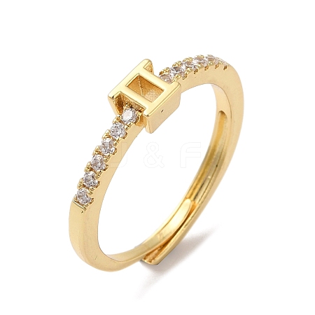 Rack Plating Brass Clear Cubic Zirconia Constellation Adjustable Rings for Women RJEW-S407-08G-02-1