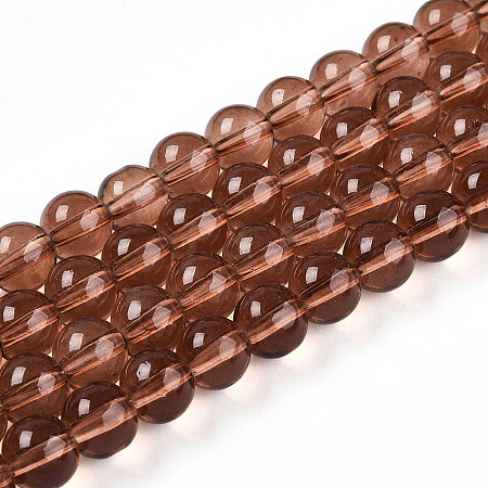 Baking Paint Transparent Glass Beads Strands DGLA-N006-8mm-11-1