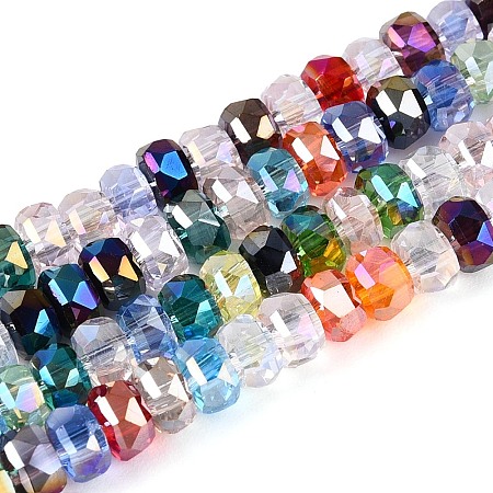 Electroplate Transparent Glass Beads Strands EGLA-N022-05A-C01-1