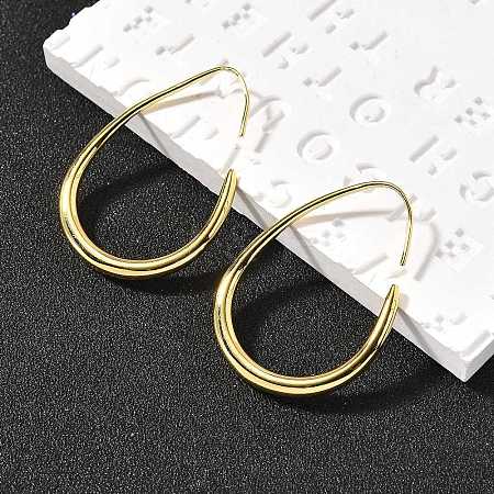 Teardrop Brass Dangle Earrings EJEW-R018-01G-1