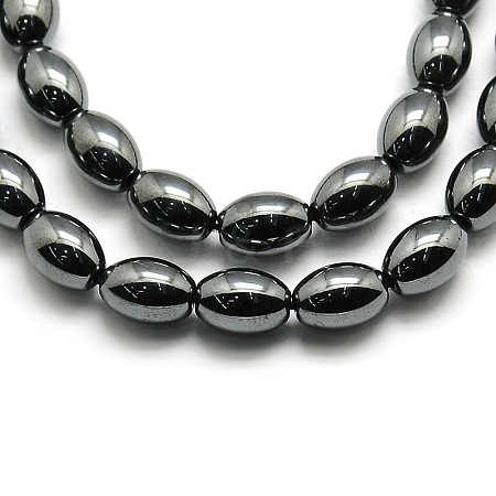 Non-magnetic Synthetic Hematite Oval Beads Strands X-G-F161-32B-1