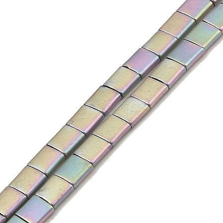 Electroplated Frosted Non-magnetic Synthetic Hematite Beads Strands G-G089-B01-13-1