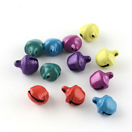 Spray Painted Iron Bell Charms Pendants IFIN-R208B-1