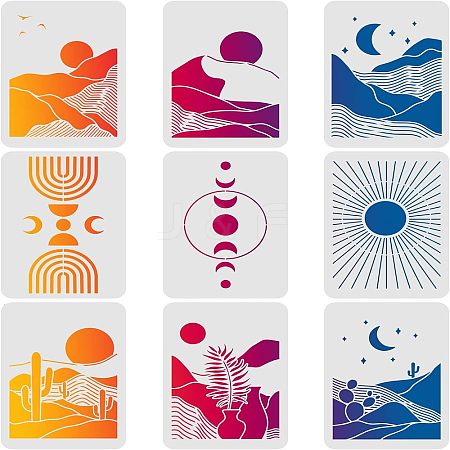 Plastic Reusable Drawing Painting Stencils Templates Sets DIY-WH0172-451-1