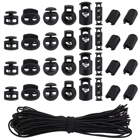   140Pcs 7 Styles Plastic Spring Cord Locks FIND-PH0018-25-1