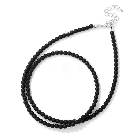 Vintage Unisex Natural Obsidian Beaded Necklaces FL7181-1-1